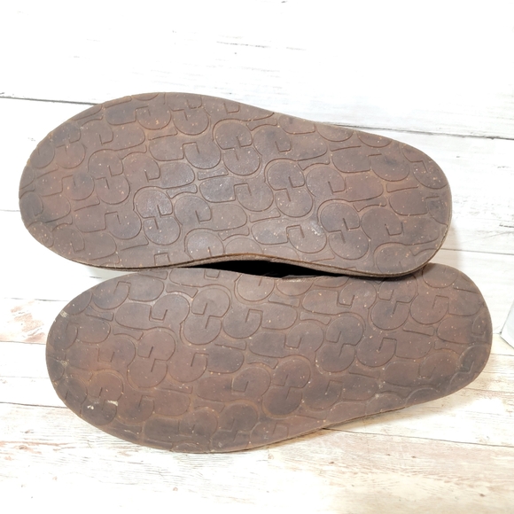 Ugg Men's Sheldon Slippers in brown leather - Picture 10 of 14